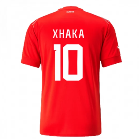 Fußballtrikots Schweiz Xhaka 10 FIFA WM 2022 Kurzarm Heimtrikotsatz kaufen